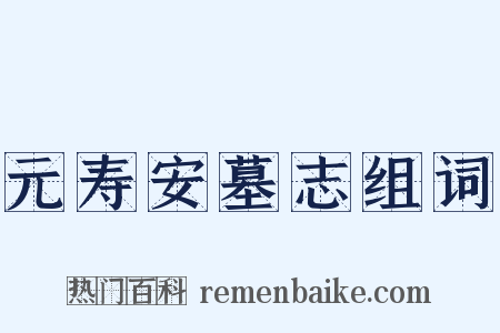 元寿安墓志组词是什么意思的图片